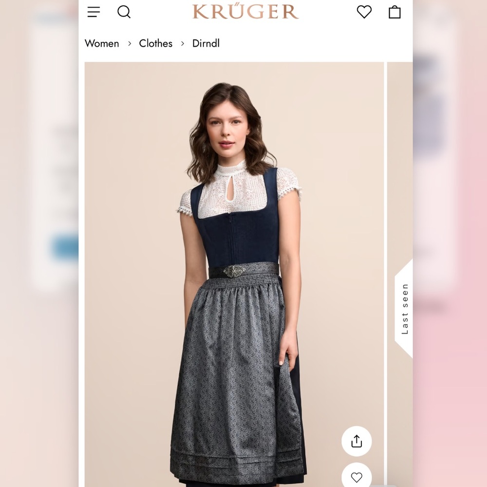 Kruger Women's Dark Blue and Silver Skirt Set